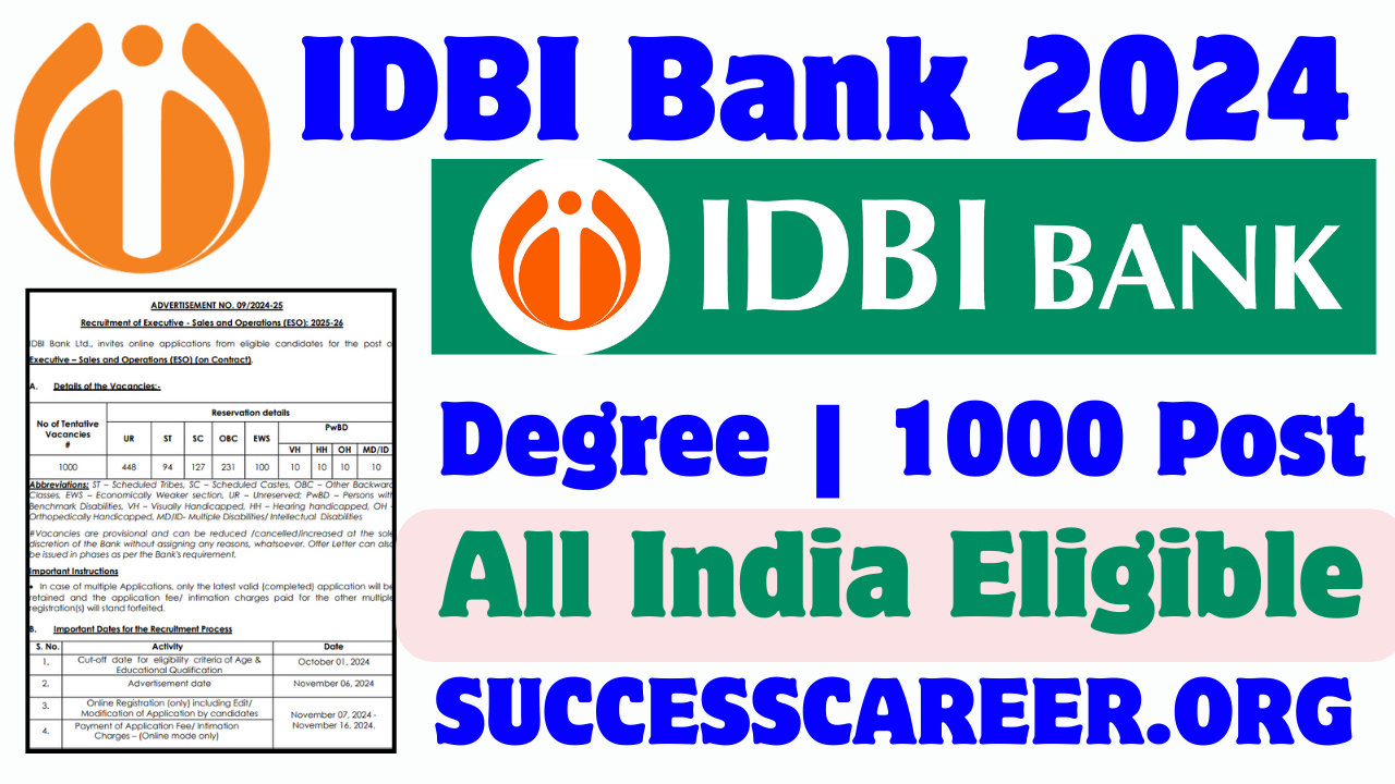 IDBI Bank Executive ESO Online Form 2024