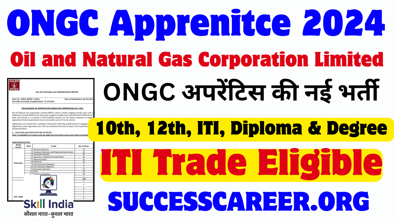 ONGC Apprentice Online Form 2024